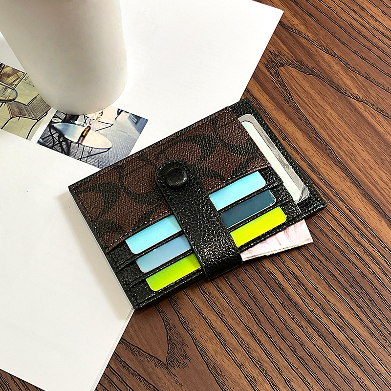 Womens Slim Mini One Piece Card Holder Luxury Exquisite High End Card HSmall Bag Short Purse olders Multi Function Holder