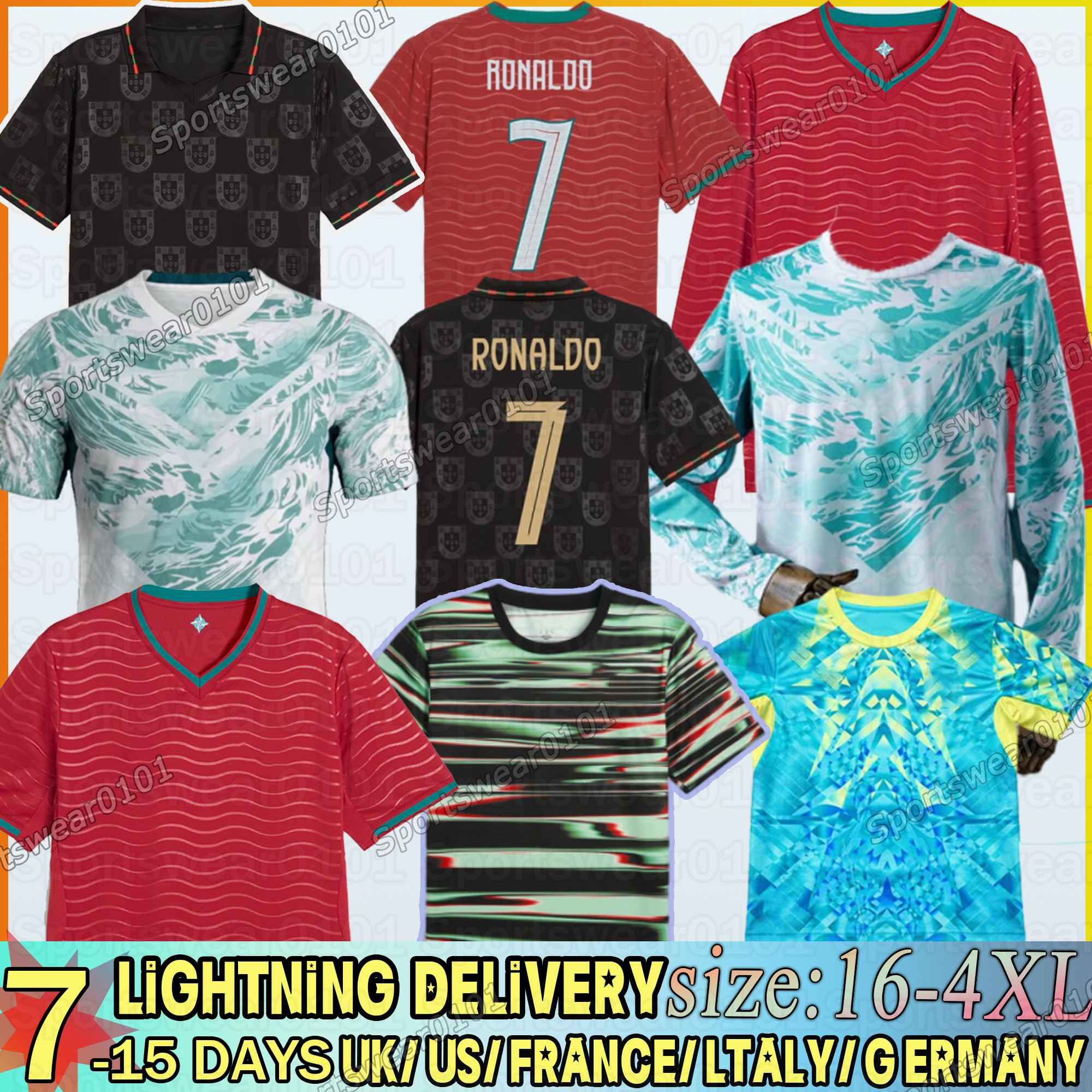 2026 Portugal Soccer Jersey RONALDO Al Nassr Jersey B.FERNANDES BERMARDO LEAO football shirt Ramos Dias Felix Portugal jersey 2026 world cup men XXXL 4XL kids kit