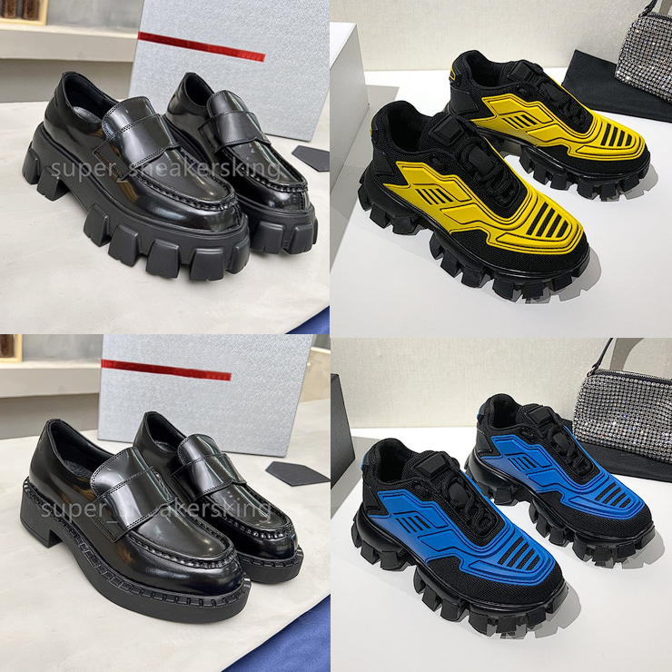 Designer Shoes Women Loafers Men Monolith Sneakers Rubber Black Shiny Leather Capsule Series Sneaker Thick Bottom Shoes size 35-46