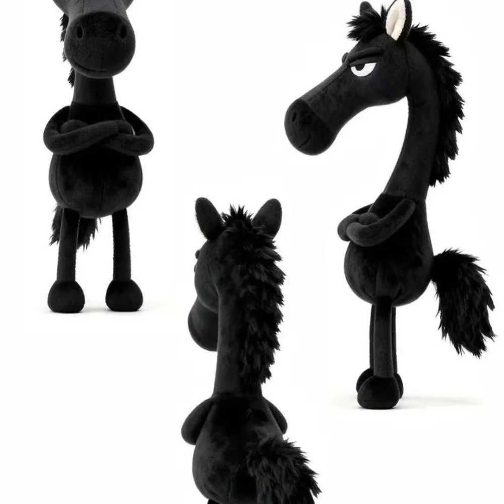 Exquisite Cartoon Horse Keychain Fantasy Style With Scarf Pony Craftsmanship Black Simulation Horse Room Decoration H260318 - view 3