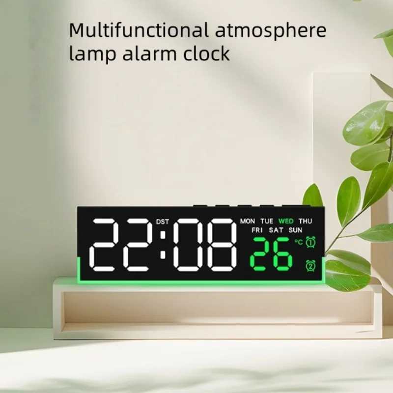 1PC Smart Bedside LED Clock Alarm clock digital clock with Night Light - Digital Alarm and Time Display 12/24H Switch LED Cloc D260318