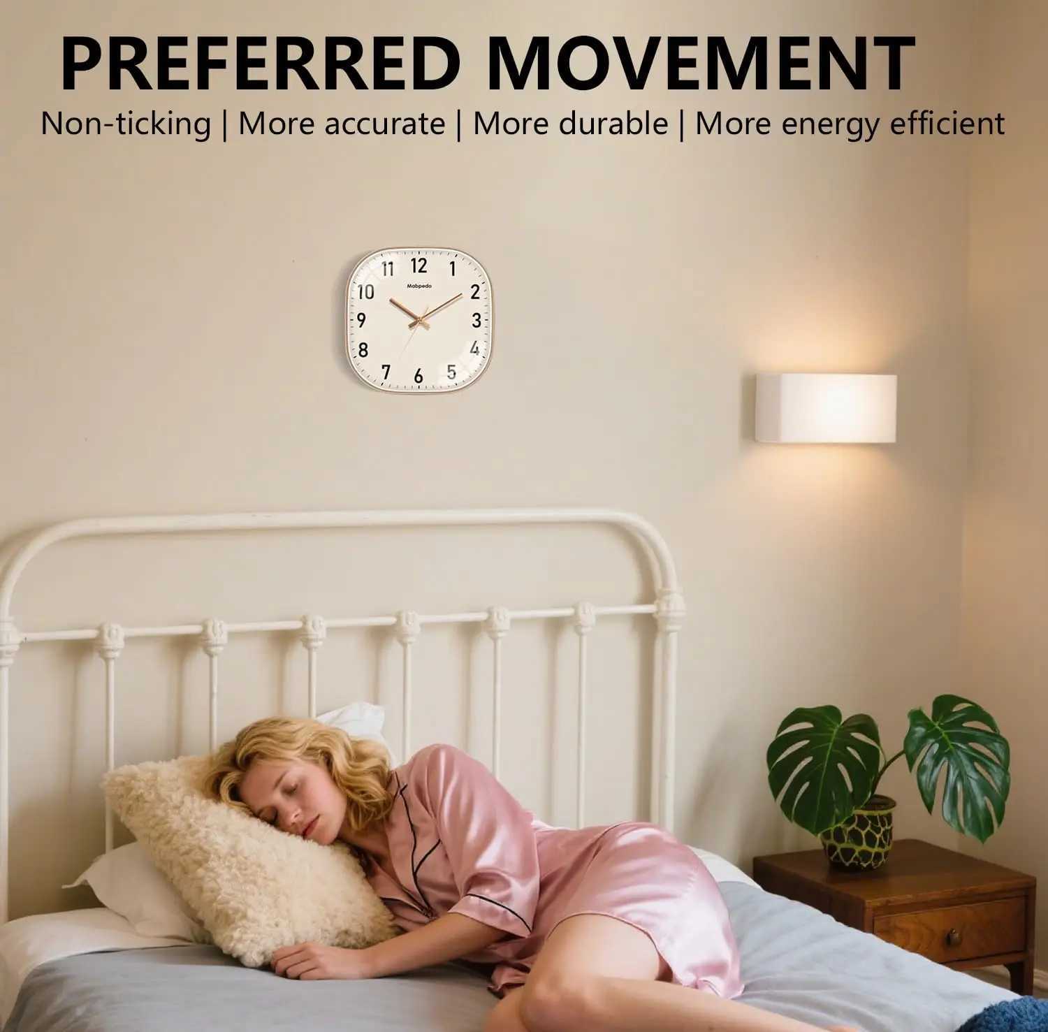 Square Quartz Wall Clock Elegant Beige Dial Clear Black Digital Modern Home Office Decoration Simple Style Precise Timing Clock D260318