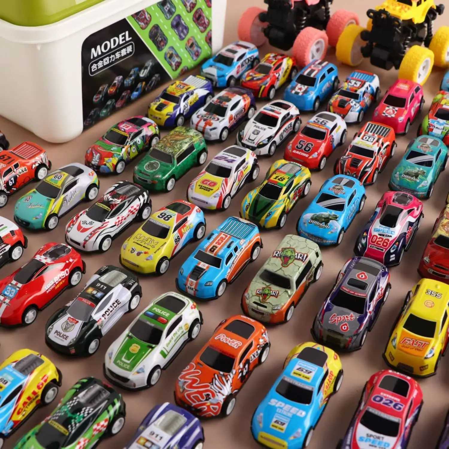 20-100pcs Mini Alloy Racing Vehicles with Storage Box Pull-Back Cars Set Suitable as a Gift for Christmas Birthday Gift Y260316