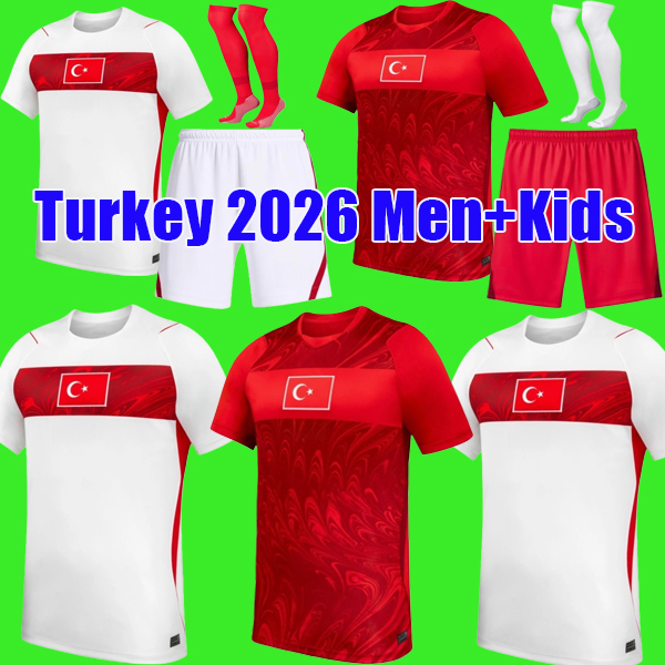 S-4XL Turkey 2026 World Cup Home Away Kits ARDA GULER Soccer Jerseys YILDIZ CALHANOGLU CENK TOSUN KADIOGLU AKTURKOGLU BARIS ORKUN KOKCU Football shirt men kids set
