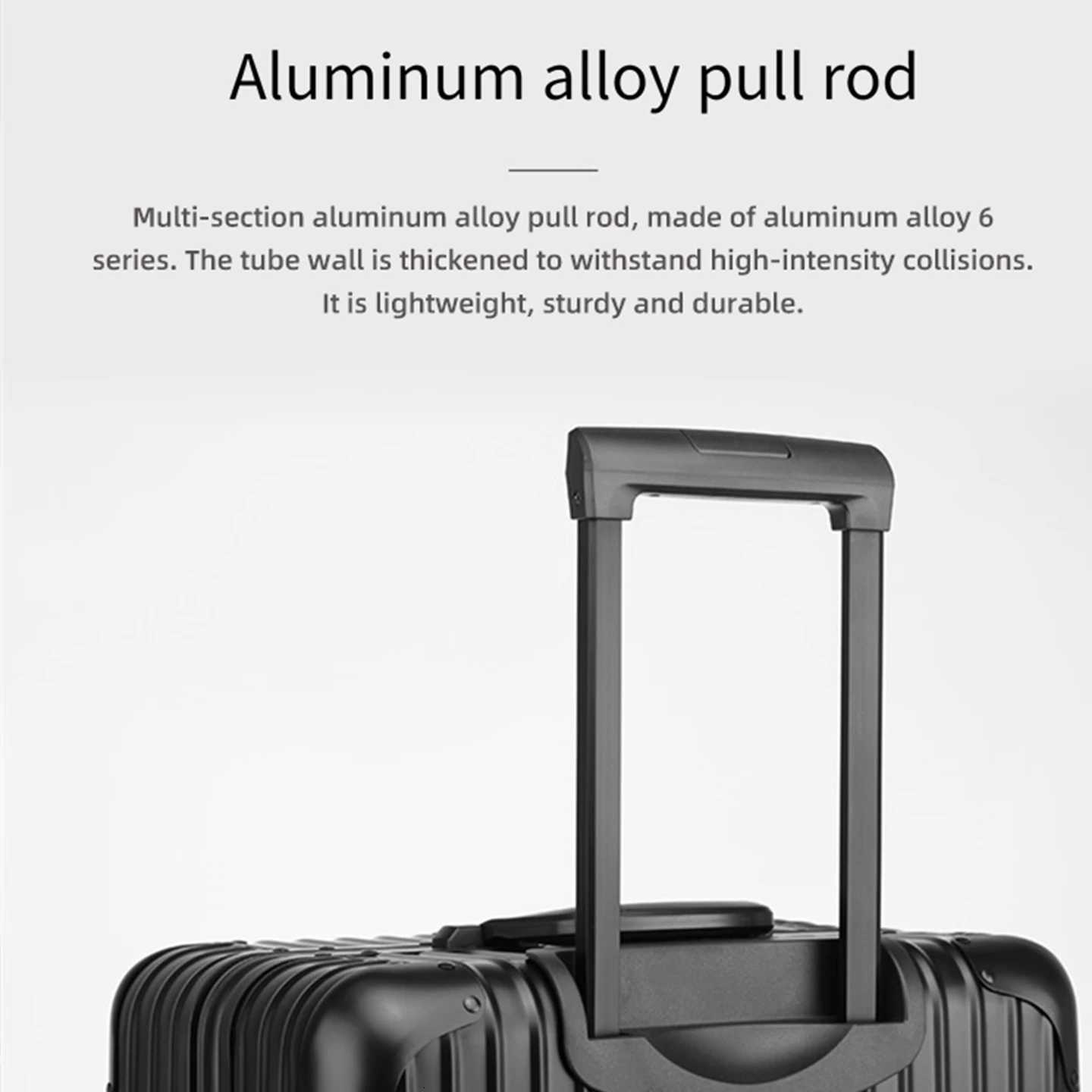 All-aluminum magnesium alloy telescopic suitcase 24-inch luggage business travel case metal combinatilock bag 20-inch carry-o H260316