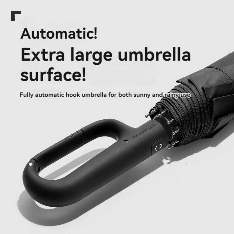Automatic Umbrella for Men Women Fully Automatic Folding Large Rib Strong Sunshade Double Umbrella with Ring Buckle Design H260318 - view 4