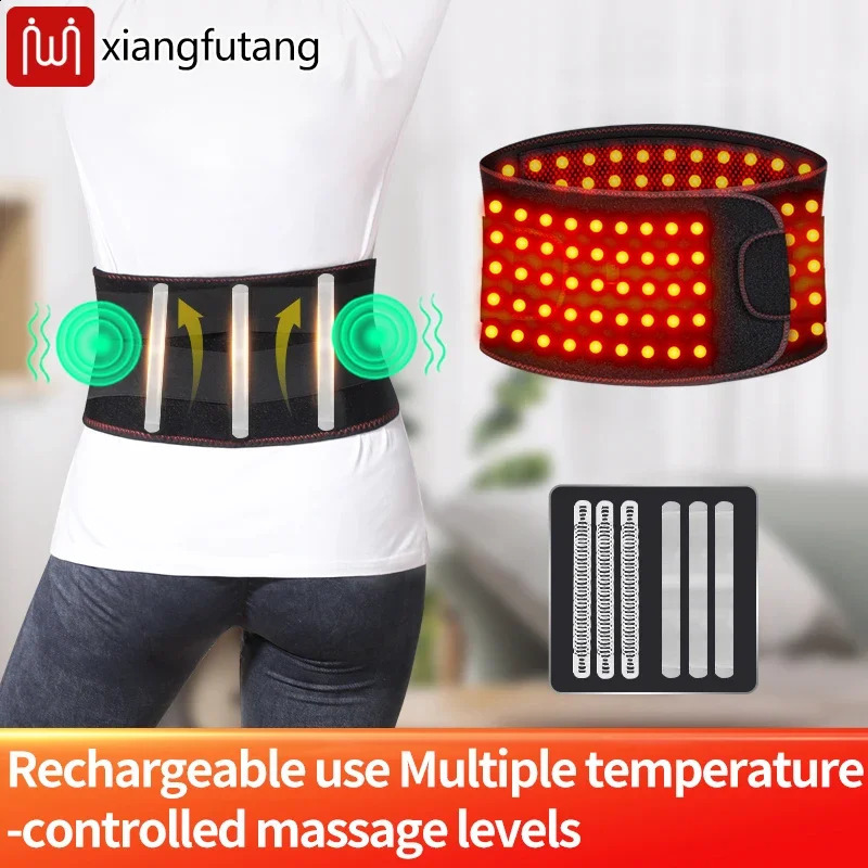 Heated Waist Massager Red Light Therapy Lumbar Support Protection Vibration Kneading Winter Home Warmth Belt Adjustable n 260318