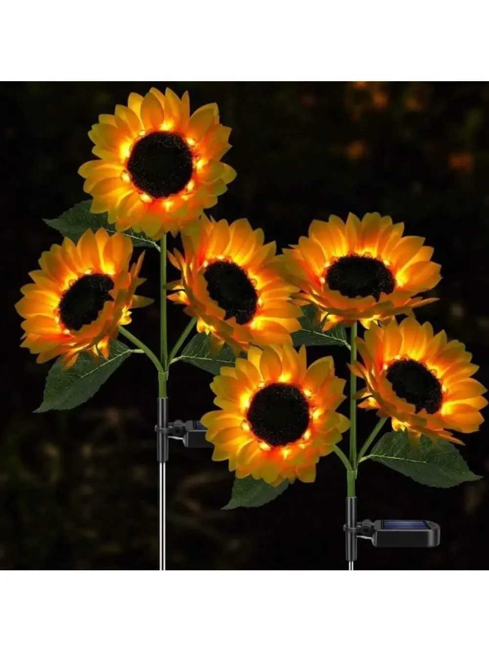 Solar Powered Sunflower Light Outdoor Waterproof LED Ground Insert Lawn Lamp For Garden Lawn Courtyard Decoration H260318