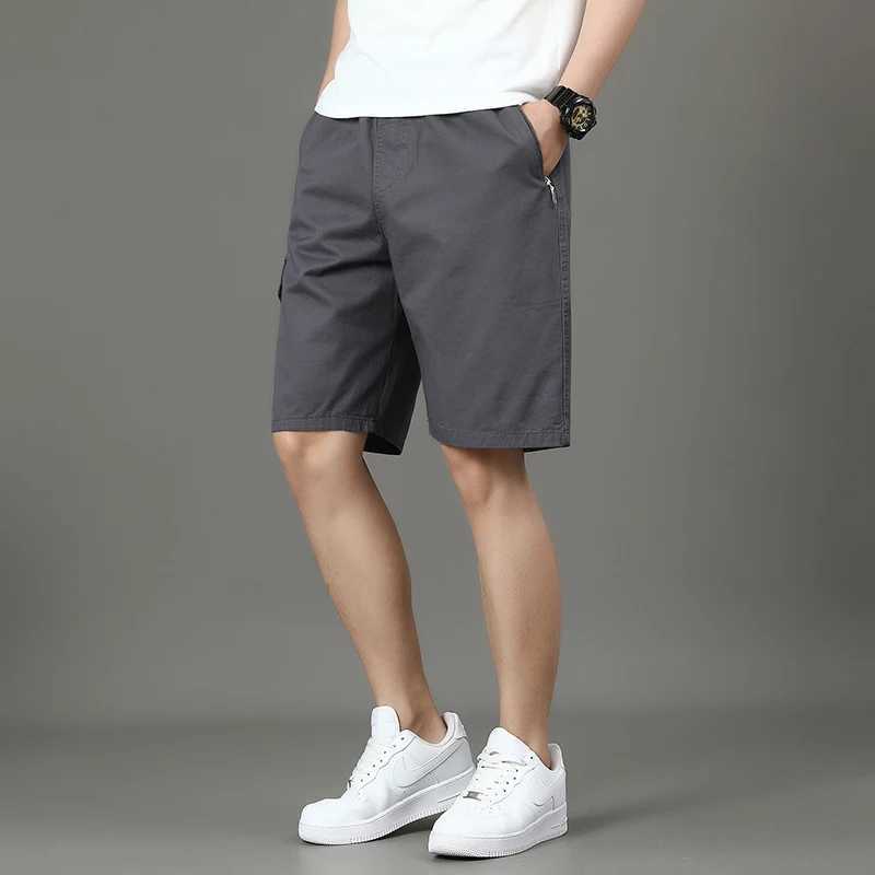 Summer new mens work shorts pocket zip trend versatile casual trousers five work trousers M260318