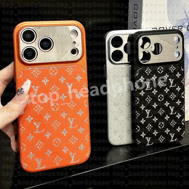 Designer Phone Cases For iPhone17 pro max Bling Glitter Phone Case With Card Holder iPhone 16Pro Max 15 14 13 12 15 Plus Case Bling Sparkling Rhinestone Crystal Case
