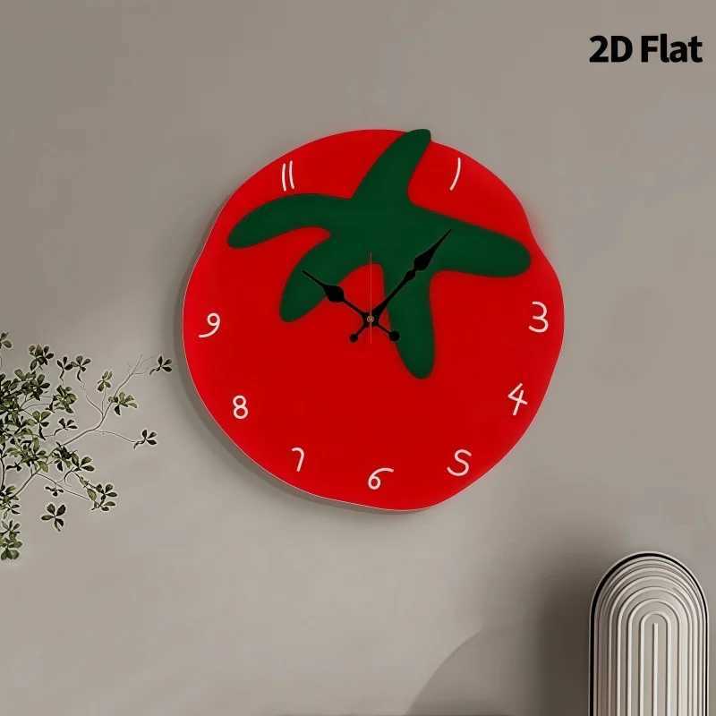 Creative Tomato Design Silent Wall Clock Living Room Bedroom Office Kitchen And Cafe Decor Gift For Family And Friends D260318