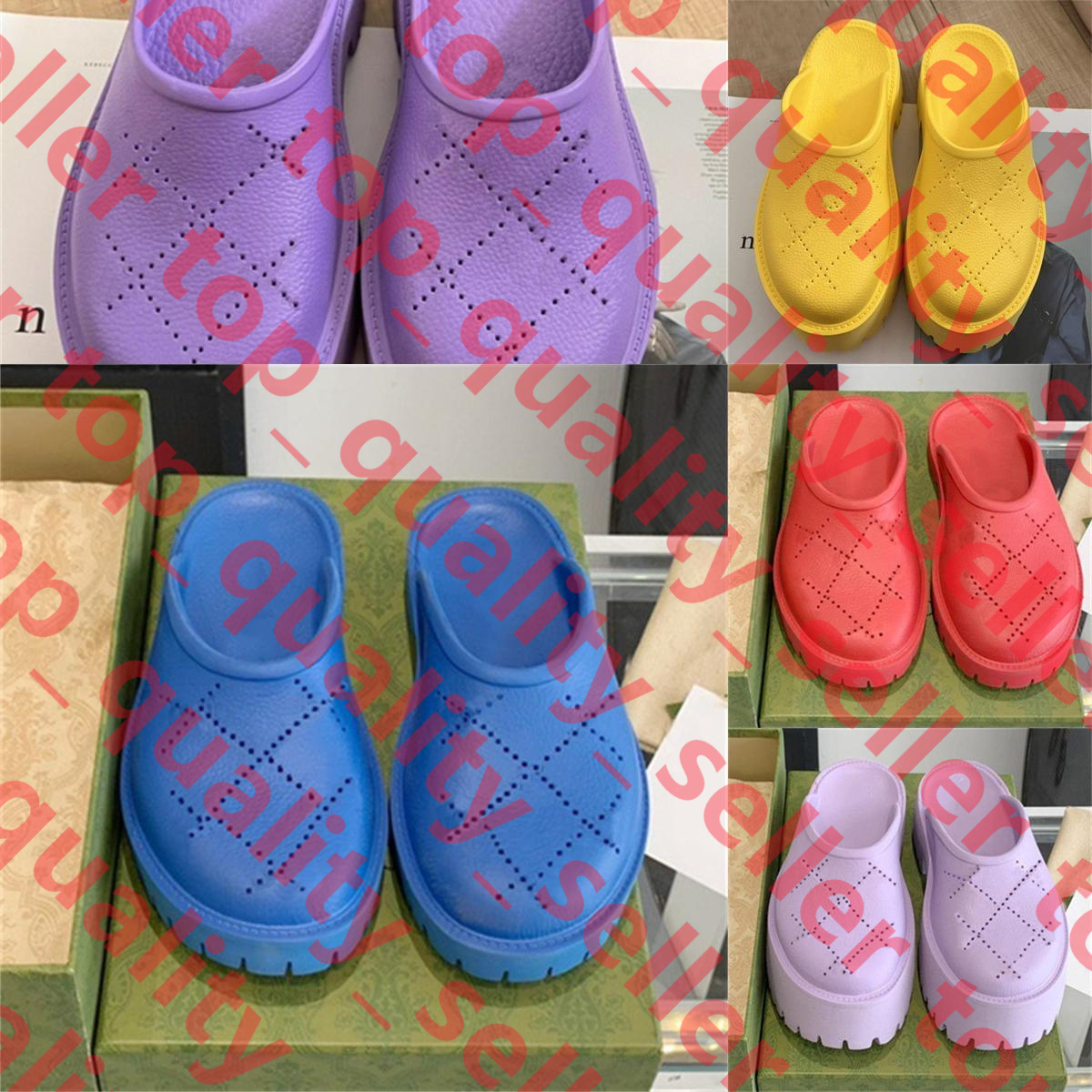 With Box 2026 luxury slippers designer Slipper sandal Women man platform perforated sandal made of transparent materials fashionable sexy lovely sunny woman 35-45