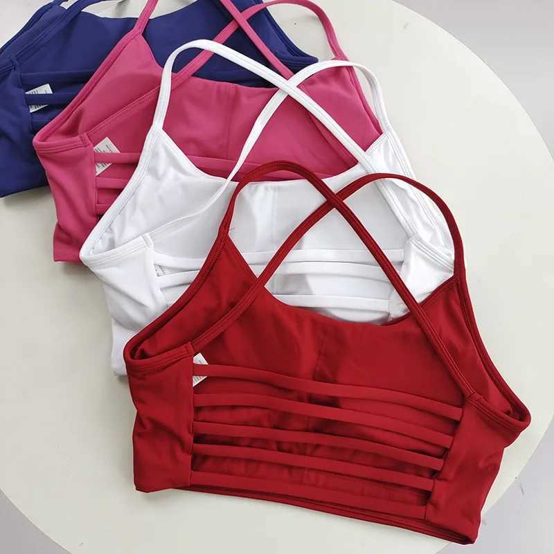 Thin Straps Sexy Racerback Sports Bra for Women - Yoga Running Fitness Gym Training Outdoor Top Z20260319