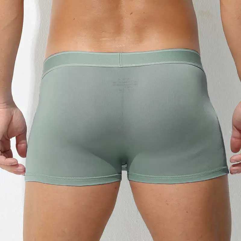 Mens Ice Silk Antibacterial Underwear Ultra-Thin Sexy Transparent Boys Sports Boxer Briefs Mens Breathable Boxer Shorts D260319