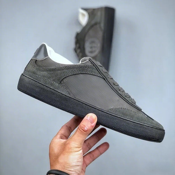 75 Platform Suede Sneakers Grey Black Top Quality Designers Shoes Designer Light Sole Mesh Suede Trainers