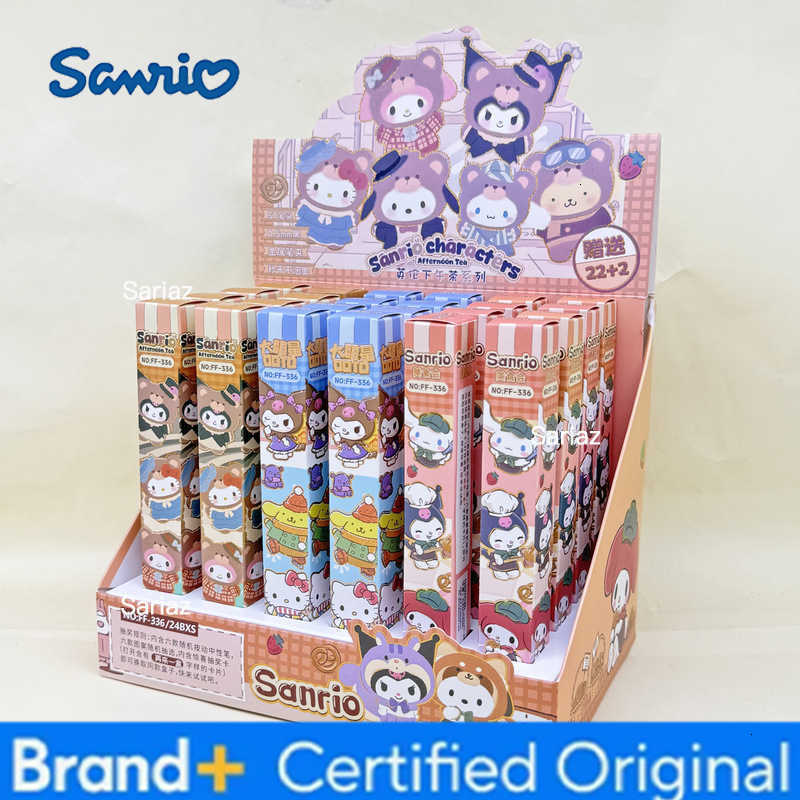 Sanrio 12pcs Kuromi Melody Cinnamoroll Kitty Press Gel Pen Cute 05mm Black Ink Neutral Pens Office School Supplies H251231