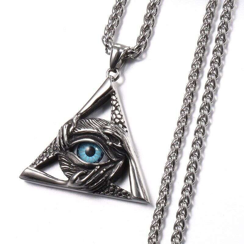 Trendy Brand 'Hand Of God' Necklace, Vintage European And American Titanium Steel Pendant, Trendy Men's Chain, Barber Hip-Hop Style