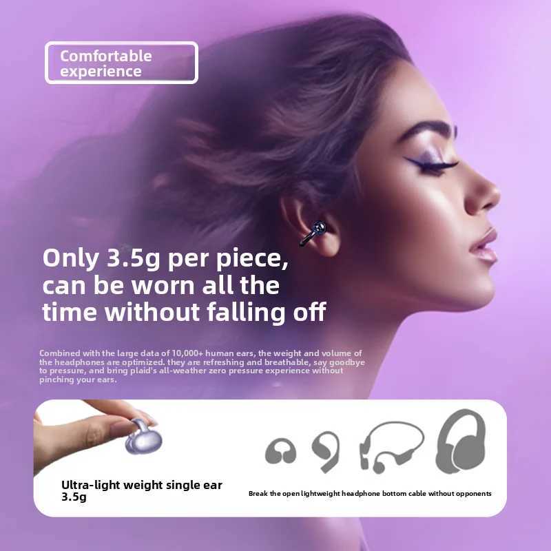 OWS Wireless Clip On Earphones 144 language Real Time Translator Open EarbudsLow Latency Sports Bluetooth HeadphonesEar Clip D260319