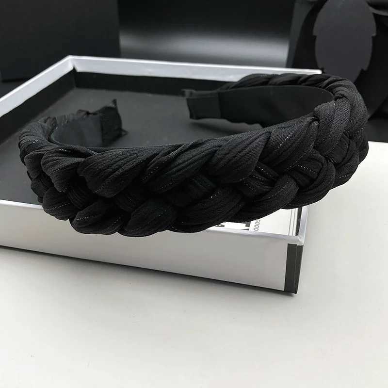 Retro black hairpin headband for women with adult temperament high cranial top hair cavity headpiece pressed hair headband H260319