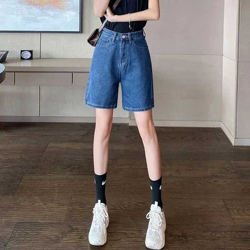 Summer Female Korean Leisure High Waist Jeans Lady Classic Solid Thin Denim Shorts Girls Retro Fashion Short Pants M260319