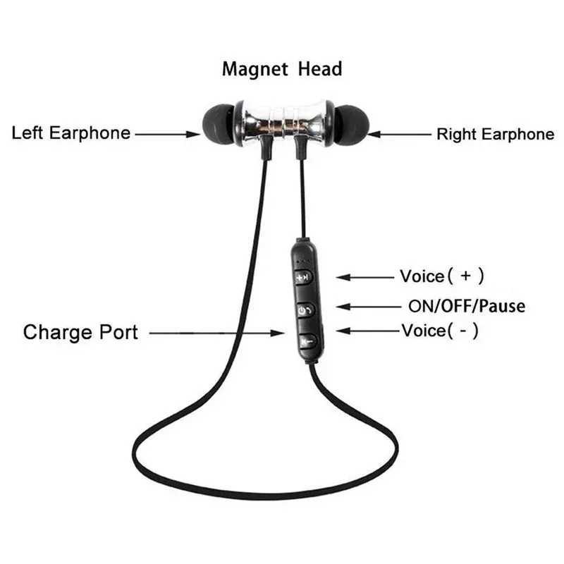 XT11 sports magnetic Bluetooth earphone in ear wireless neckband headphones stereo music headset with mic for samrtphones D2603191
