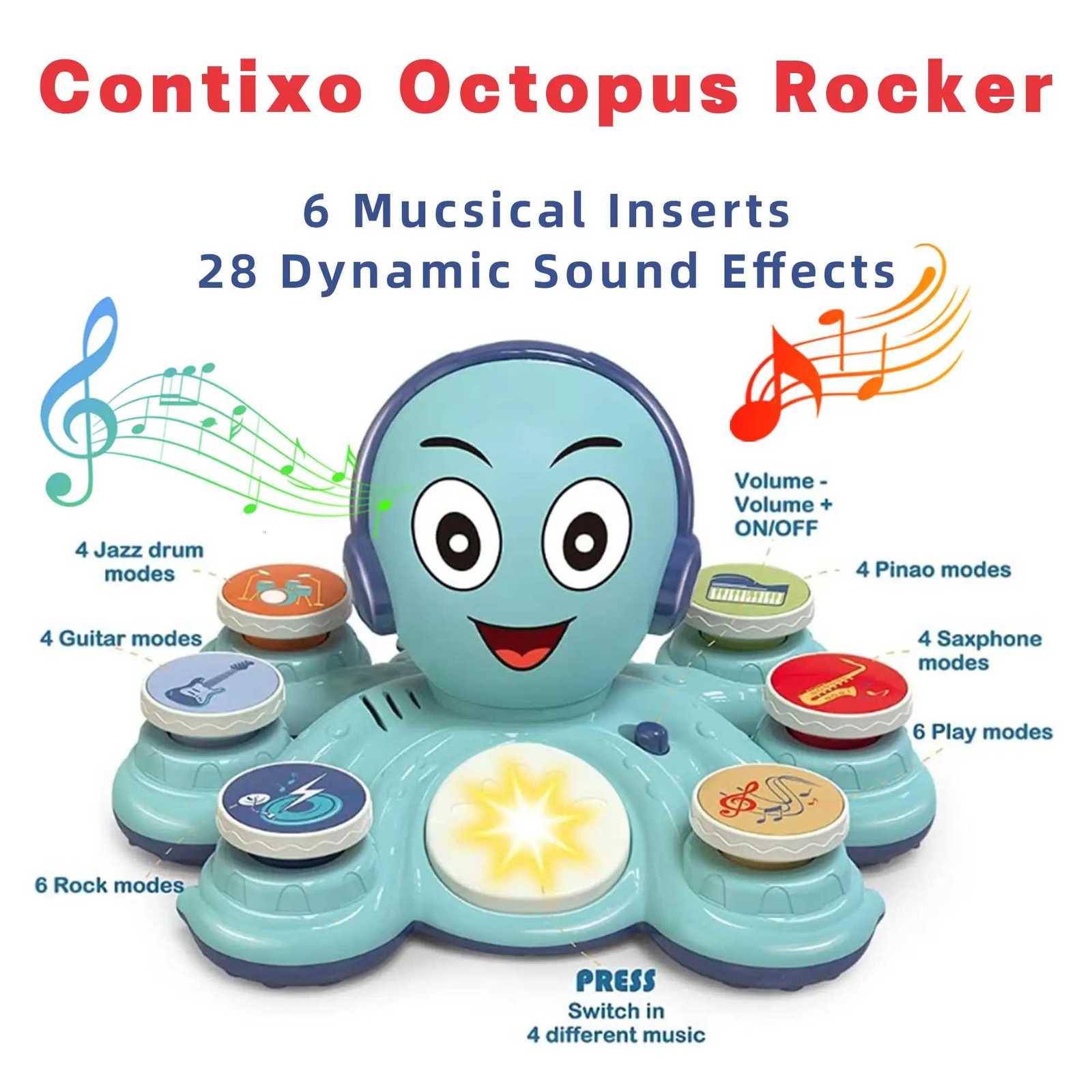 Baby Musical Octopus Toy for Toddlers Preschoolers Interactive Educational Music Learning Toy with Fun Lights Sounds Gift Y260319