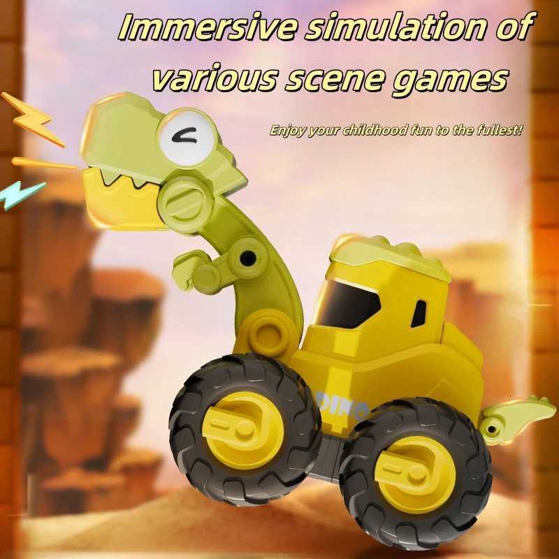 Childrens Dinosaur Press Toy Engineering Car Inertial Walking Power Returning Car Baby Puzzle Boy Toy Car Y260319