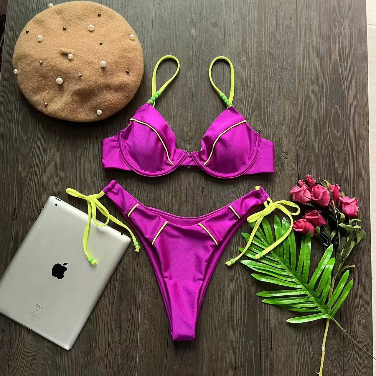 RUOTONGSEPT New Sexy Push up Bikini Set Swimsuit Womens low-waist Swimwear For Female Two Piece Beachwear 2023 Bathing SuitT260318