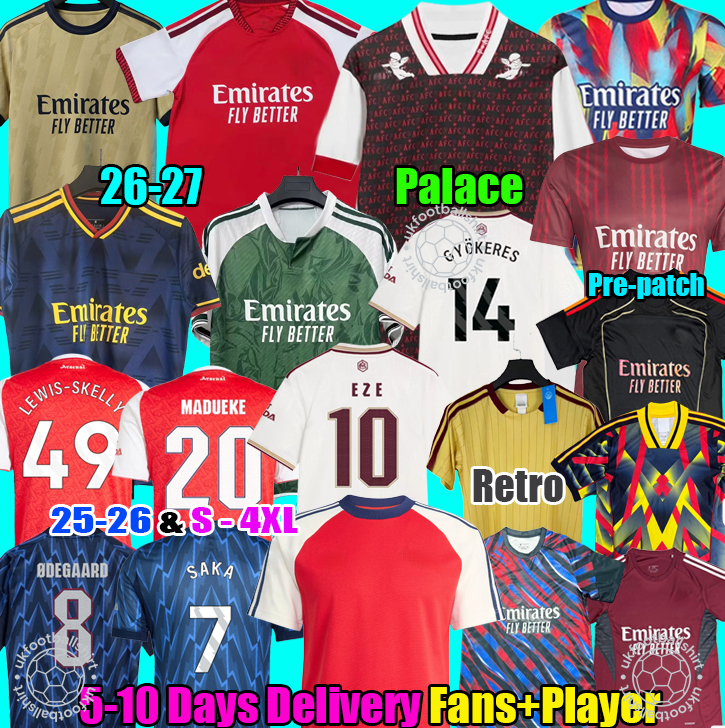 2026 EZE GYOKERES ZUBIMENDI NORGAARD MADUEKE LEWIS SKELLY RICE SAKA football shirt soccer jerseys Arsenaljersey 25 26 27 SALIBA G.JESUS ODEGAARD Men Kid tops