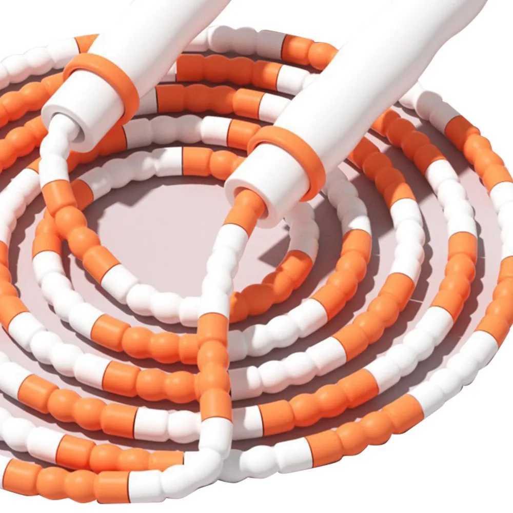 Rope Skipping PP Plastic Segmented Jumping Rope Soft Beads Classic Beaded Adjustable Jump Rope Orange Flexible Jump Rope Fitness M260319