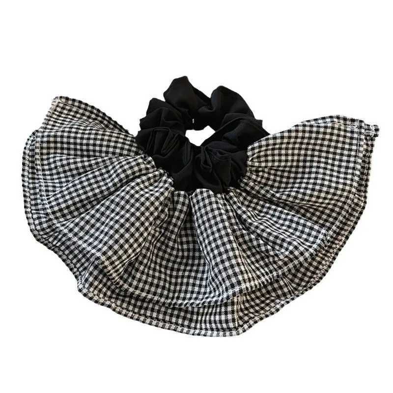 Extra Large Plaid Hair Ties Elastic Bands Womens New 2025 High-End Hair Accessories Headbands Stylish Hair Flowers H260319