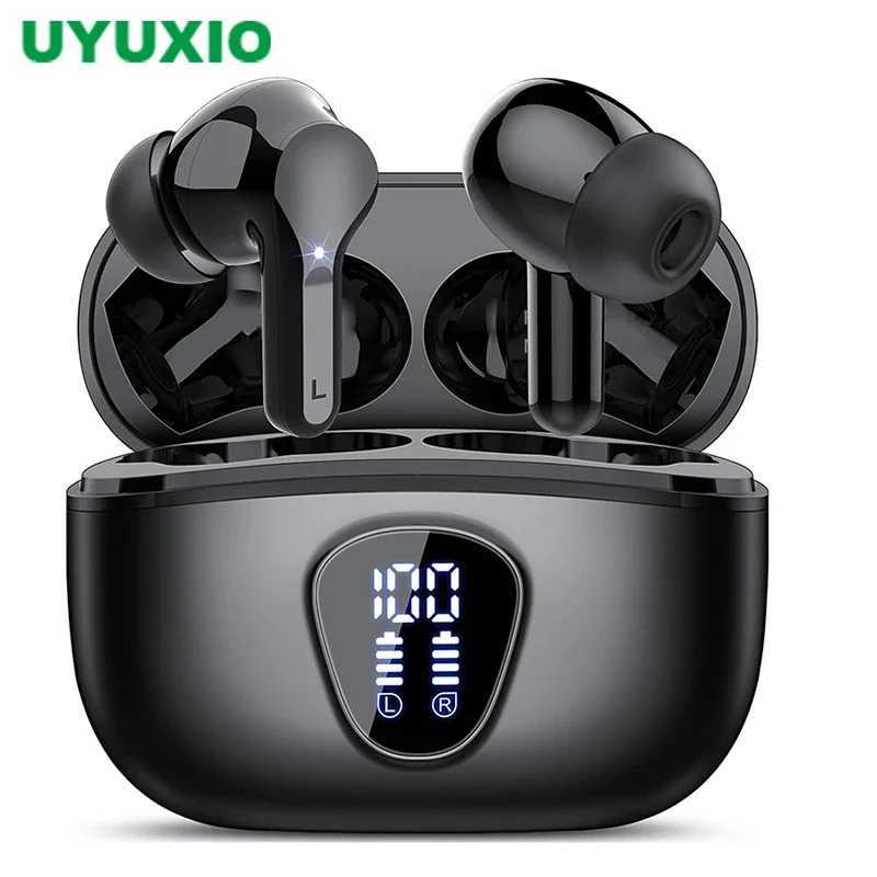 UYUXIO BT54 Wireless Ear Buds with LED Display HiFi Stereo Earbuds Headphones with IP7 Waterproof ENC Noise Cancelling Earphone D260319