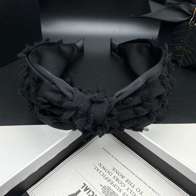 Original design Black hair clip headband for women new adult fashion hair tie headband with wide edge compression headband H260319