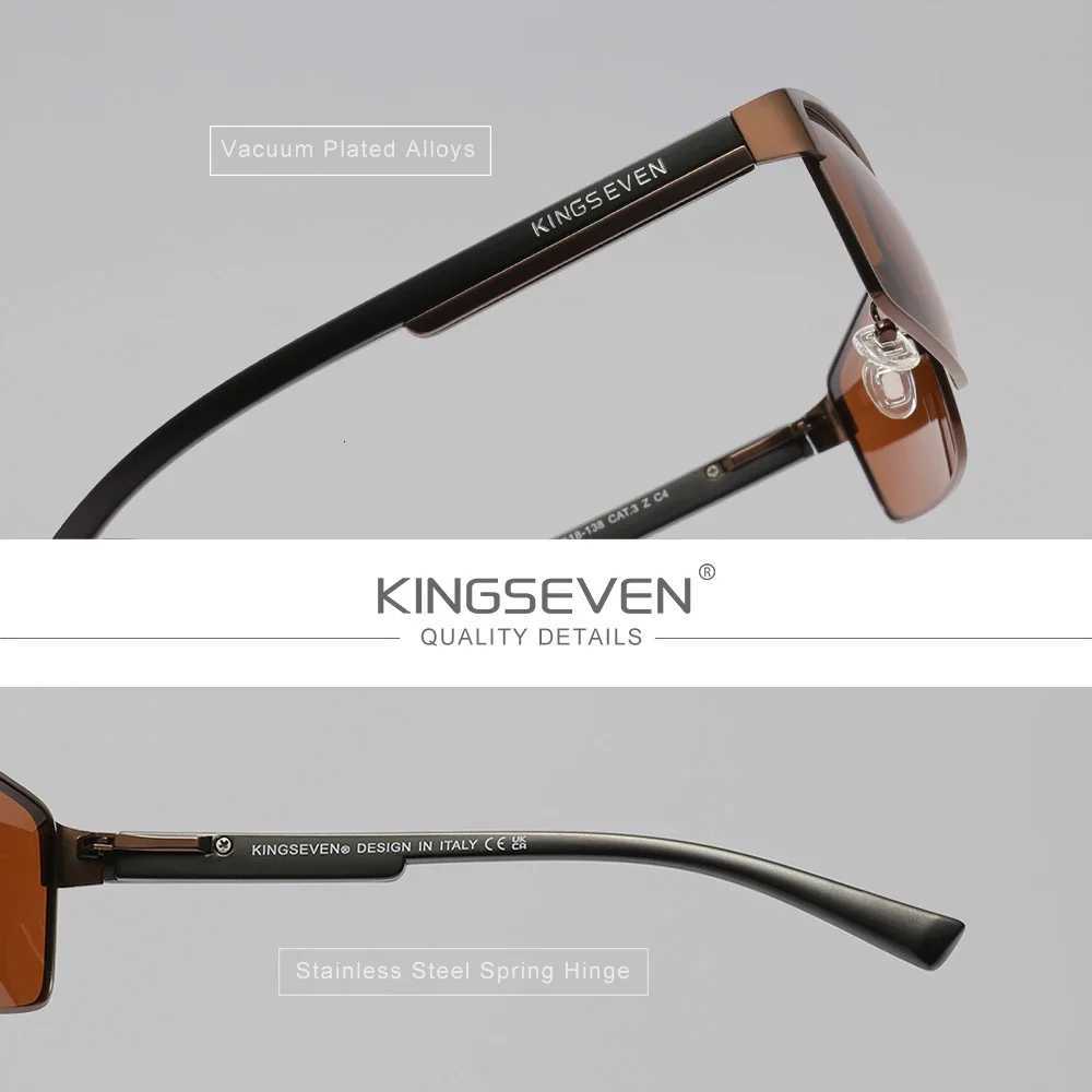 KINGSEVEN Men Polarized Sunglasses Driving UV400 Anti-Glare High Quality Glasses Male Causal Rectangle Fashion Outdoor Eyewear H260319 - view 5