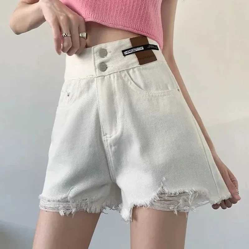 Summer Girls Korean Casual High Waist Short Jeans Female Chic Ripped Denim Pants Women Vintage Loose Fit Denim Shorts M260319
