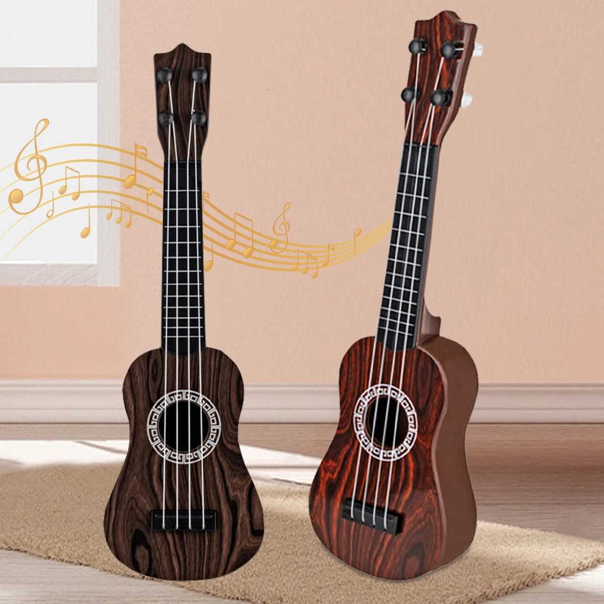 Mini Ukulele Toys 4 String Playable Enlightenment Early Education Music Toy Small Guitar Interactive Game for Kids Gifts Y260319