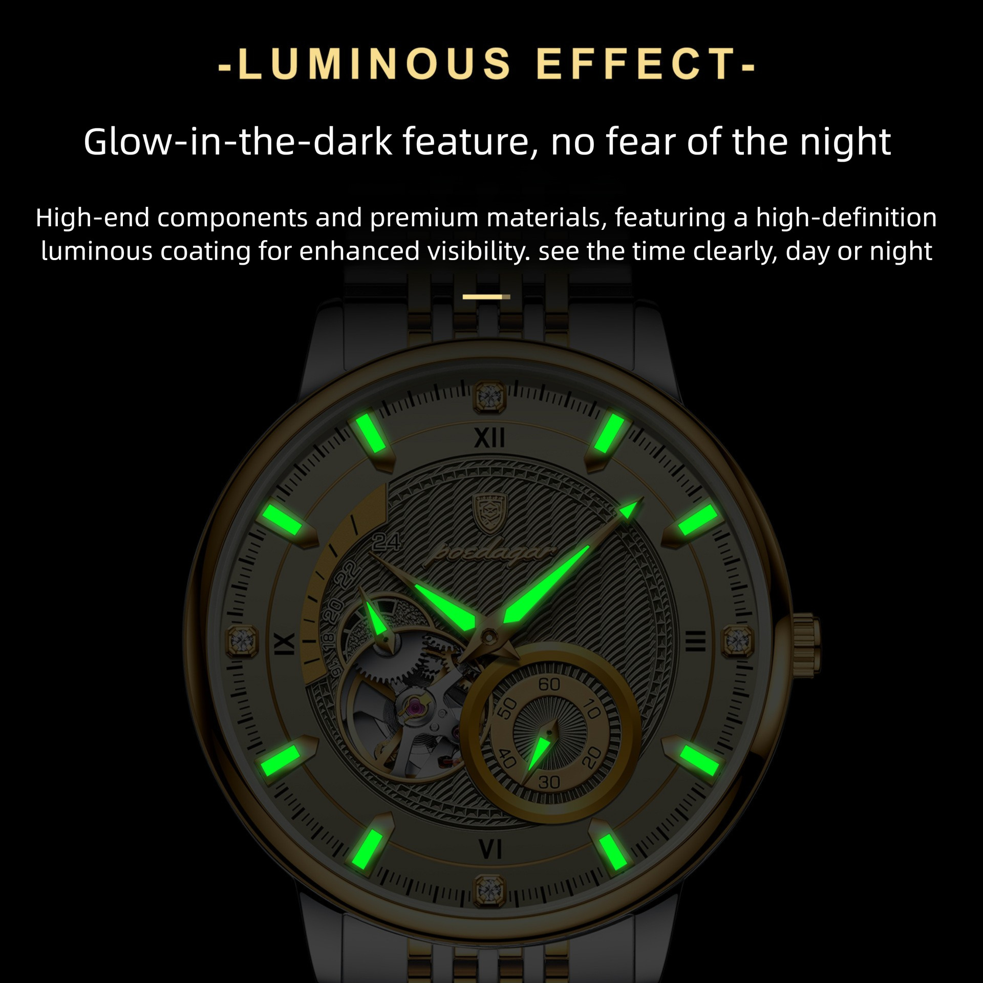 Swiss Brand Fully Automatic Mechanical Watch New Luxury Men's Watch Waterproof Live Streaming Foreign Trade Hot Item Dropshipping