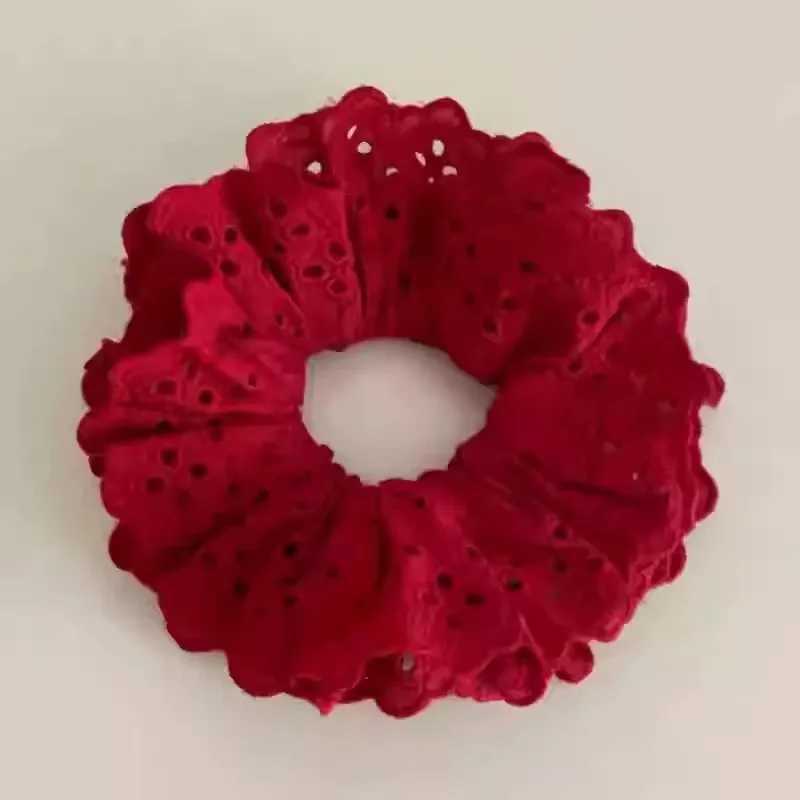 Elegant Embroidered Hollow Lace Double-Layer Large Intestine Hairband Hair Accessories For Women H260319