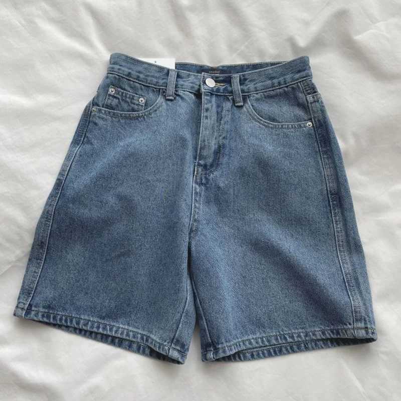 Summer Female Korean Leisure High Waist Jeans Lady Classic Solid Thin Denim Shorts Girls Retro Fashion Short Pants M260319