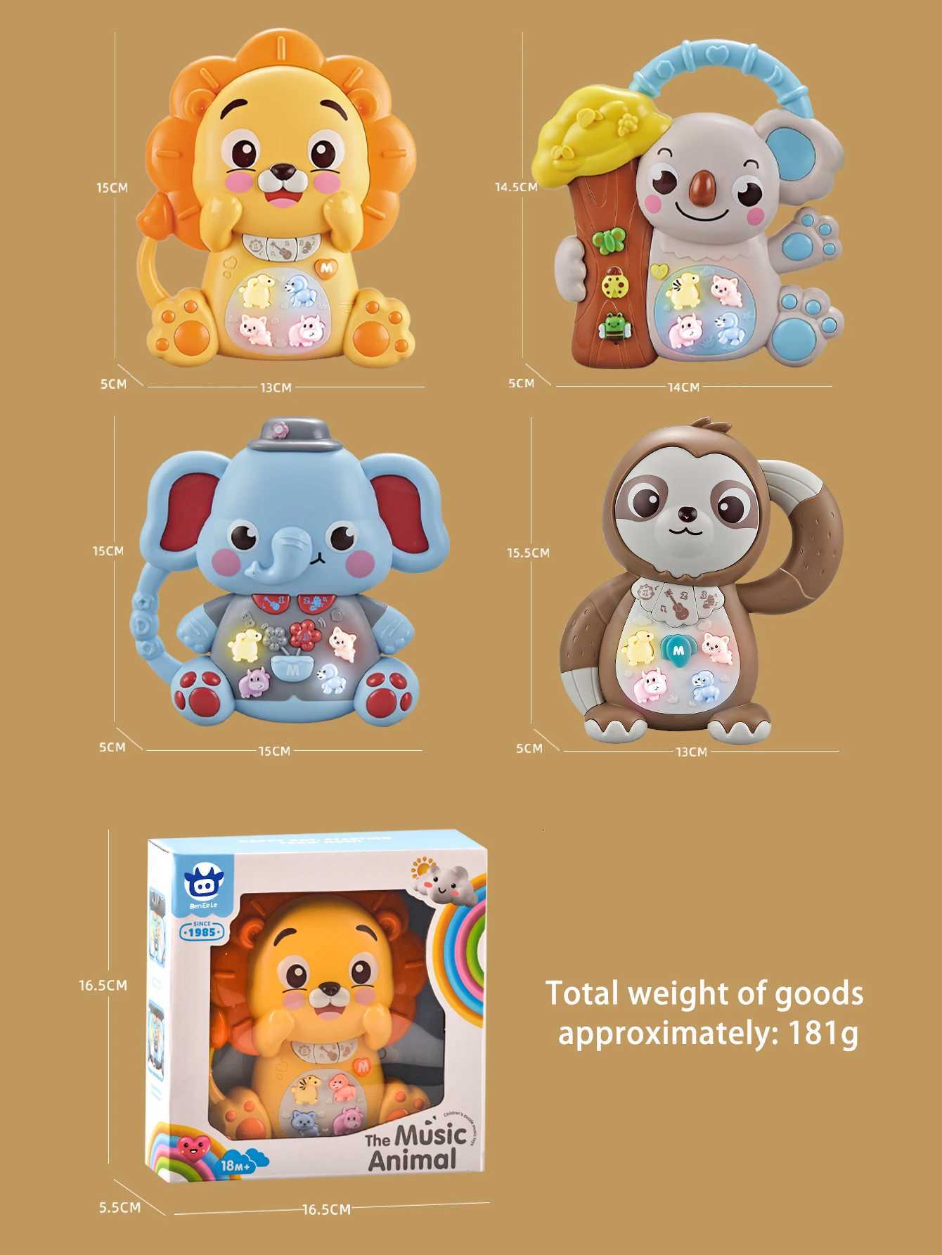 Cartoon Animal Electronic Keyboard Lighting Music Piano Multi-mode Sound Effect Switching Puzzle Early Education Toys for 3 Y260319