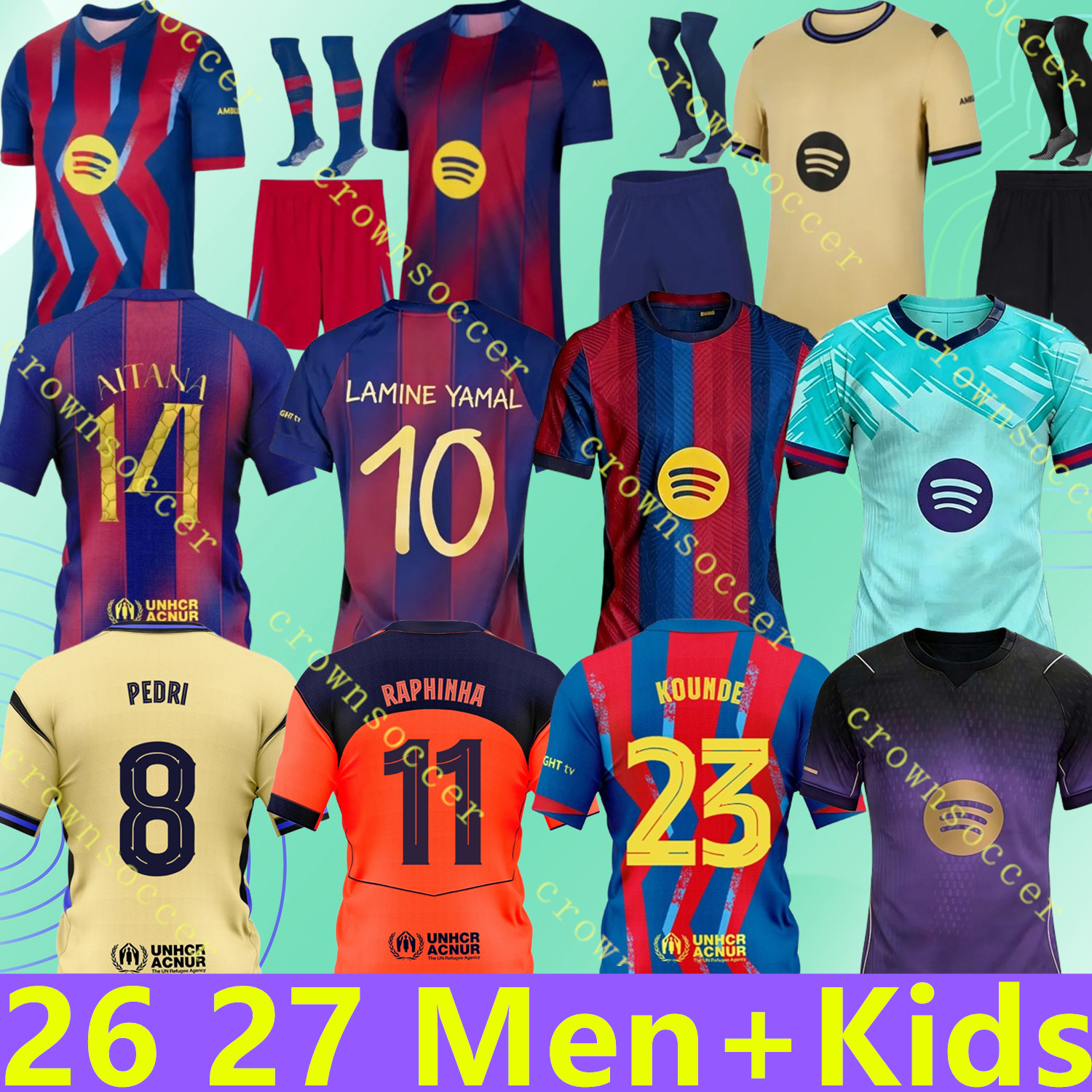 Barcelona 2025 2026 2027 Season LAMINE YAMAL RAPHINHA PEDRI GAVI LEWANDOWSKI jerseys FERMIN OLMO KOUNDE BALDE RAPHINHA jerseys 25 26 27 football shirt