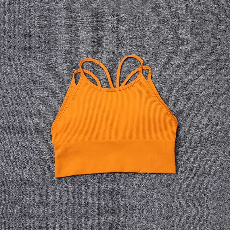 2024 New Thin Shoulder Strap Beautiful Back Sports Bra Women knit sling ribbed yoga bra tops Z20260319