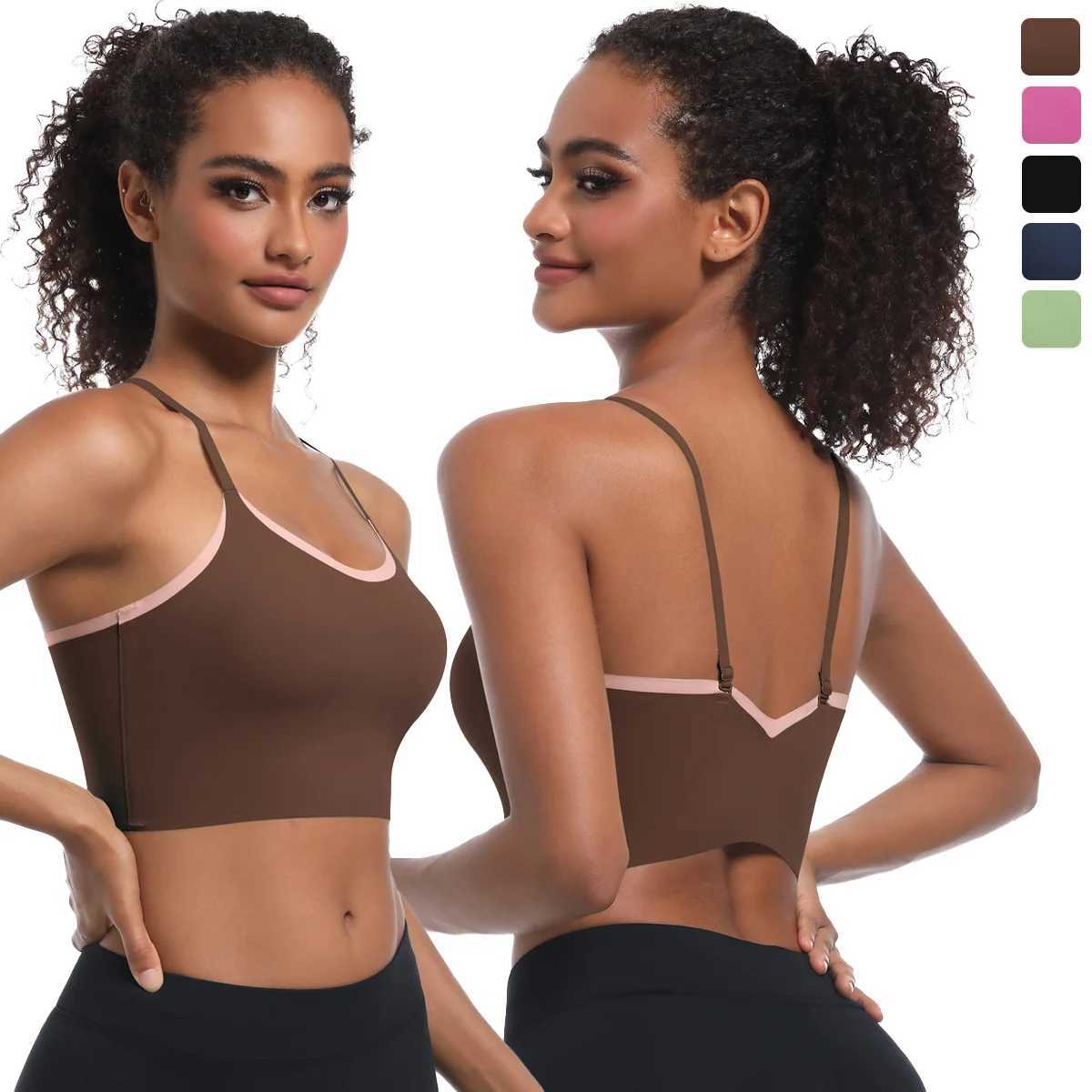 Yoga Bra Women Sports Bra Fitness Yoga Vest Training Gym Yoga Underwear Cross Straps Double Tone Color Running Yoga Tank Top Z20260319