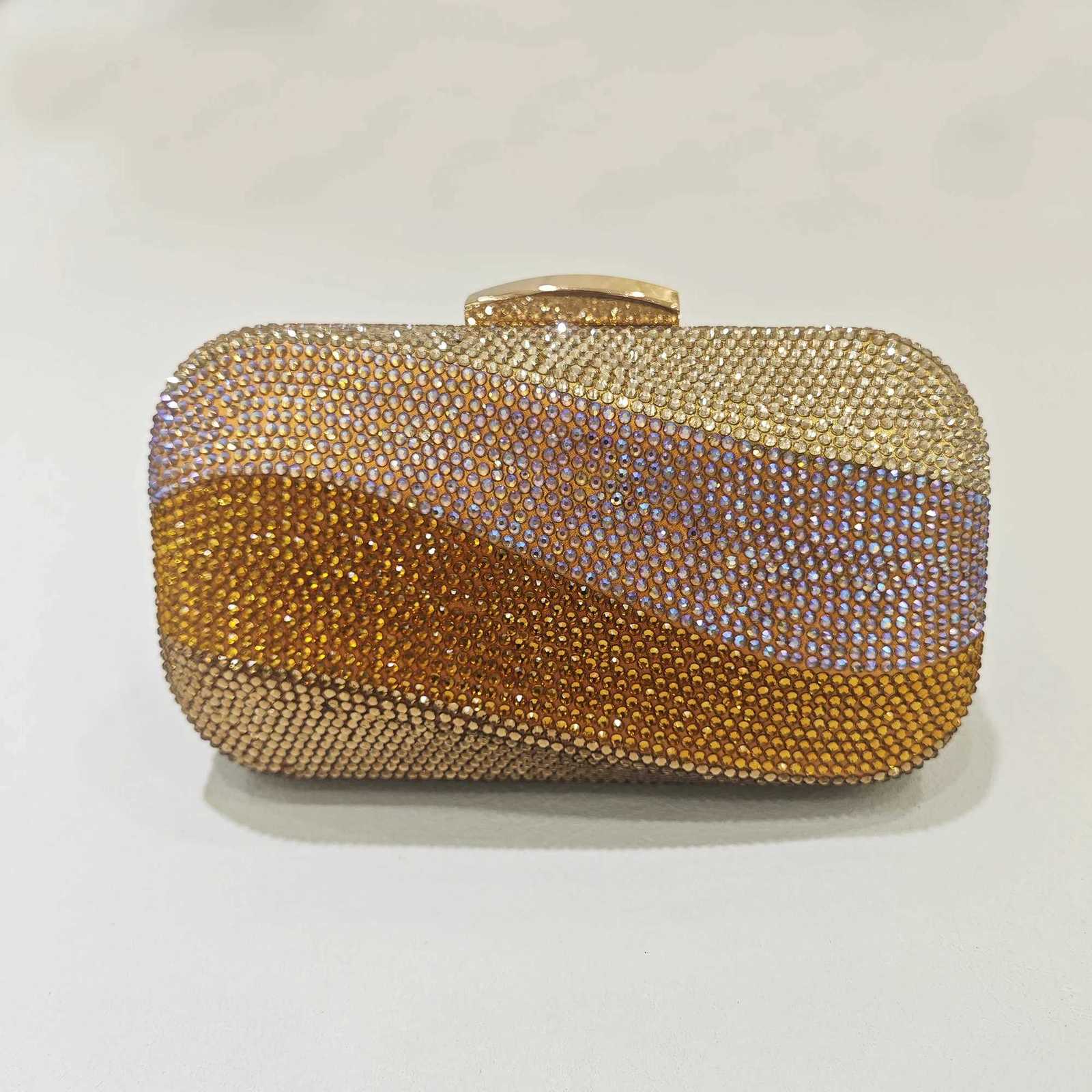 Women Blue/Pink/Green/GOLD Crystal Clutch Evening Bags Metal Hollow Box Minaudiere Handbag Bridal Purse Wedding Party Clutches W260319 - view 4