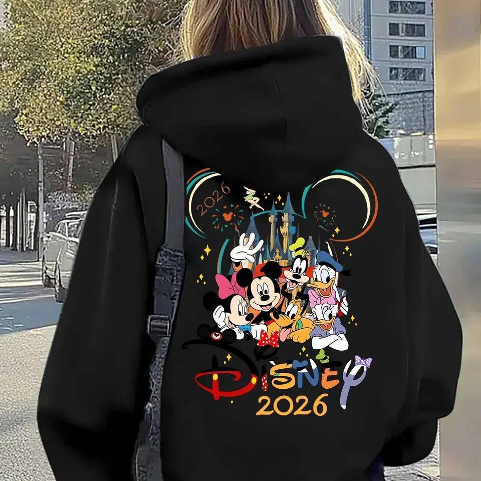 Disney 2026 Unisex Printed Hoodie Mickey and Friends Pullover Sweatshirt Casual Street Style Winter Fashion - view 6