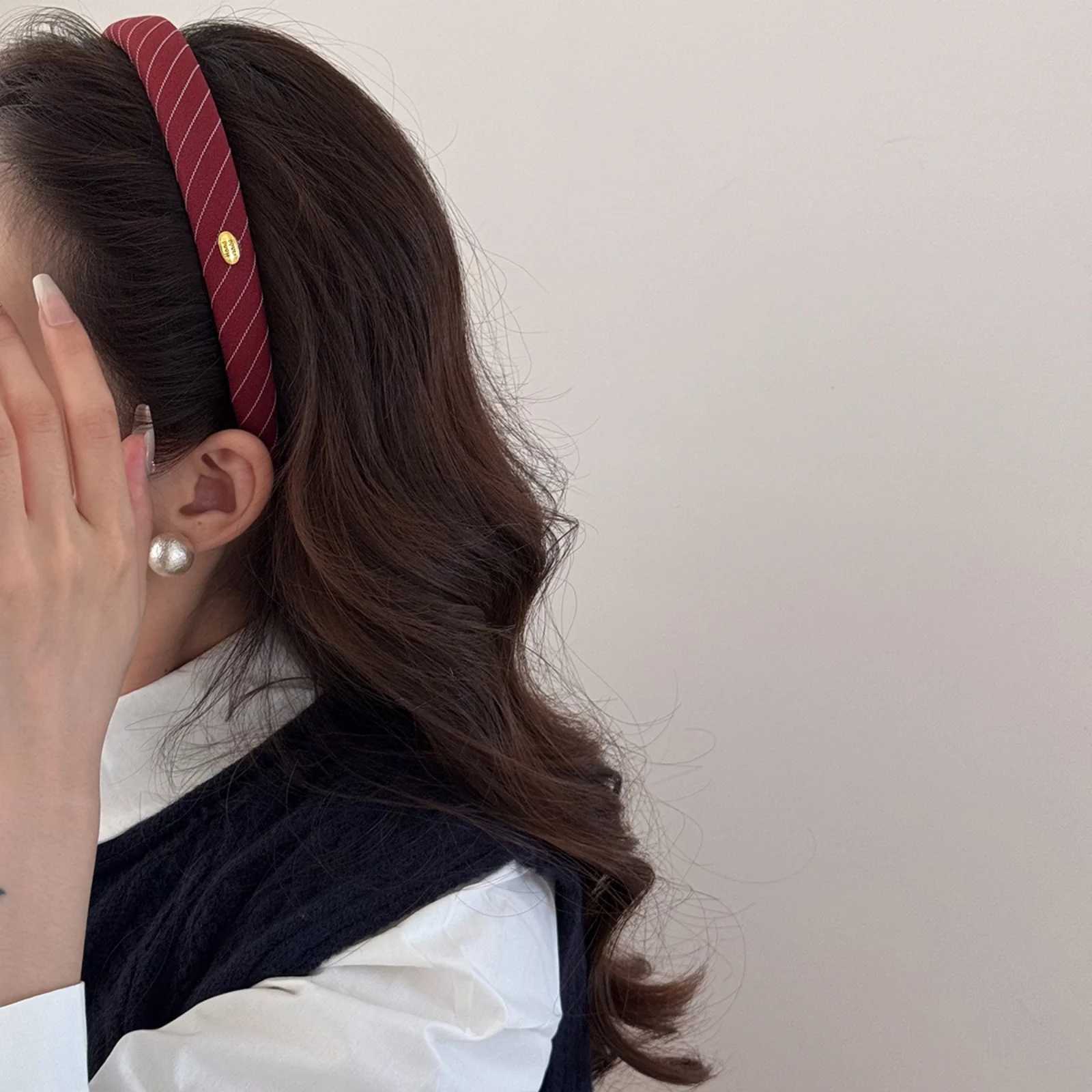 1PC Preppy Striped Headbands with Gold Accents 5-Pack School - Style Hairbands for Teens Cute Hair Accessories for Daily Wear H260319