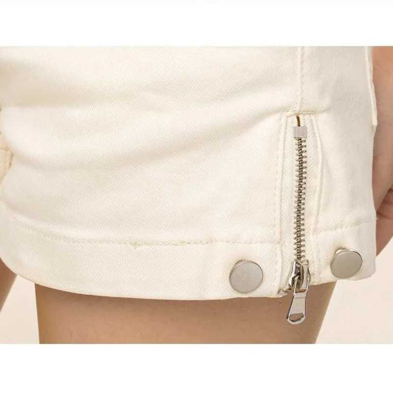 Summer Girls Fashion Low Waist Hot Shorts Women Slim Fit Thin White Denim Pants Hot Sale Lady Classic Korean Short Jeans M260319