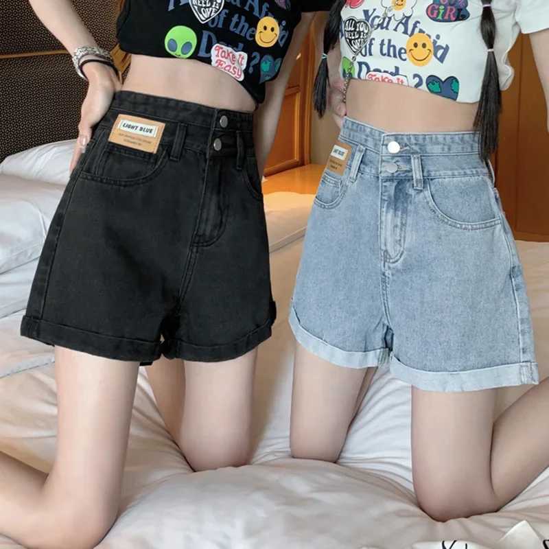 Summer Shorts Jeans Women Baggy Wide Leg Denim Pants Lady Lightweight Casual Jeans Female High Waist Gray Blue Beach Shorts M260319