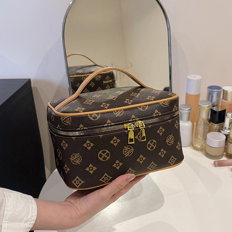 Printed makeup bag, new large-capacity storage bag, portable travel and business cosmetic storage pouch, multi-functional hand-held toiletry bag, luxu