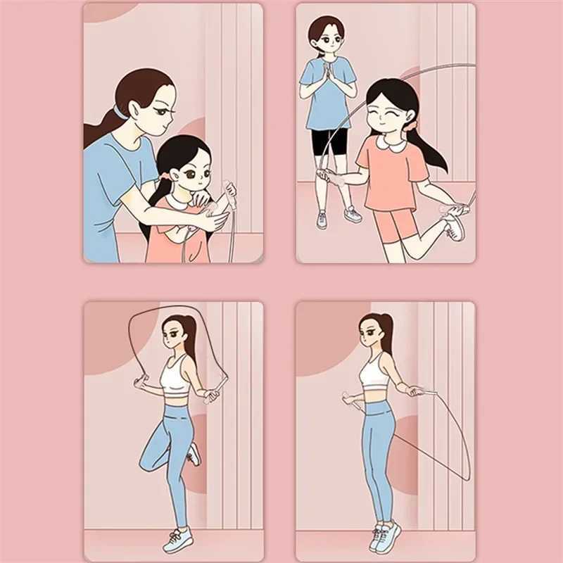 28M Skill Jumping Bamboo Jump Rope PP Handle Beginners Adult Children Soft Beaded No Tangle Segmented Fitness Training Supplies M260319